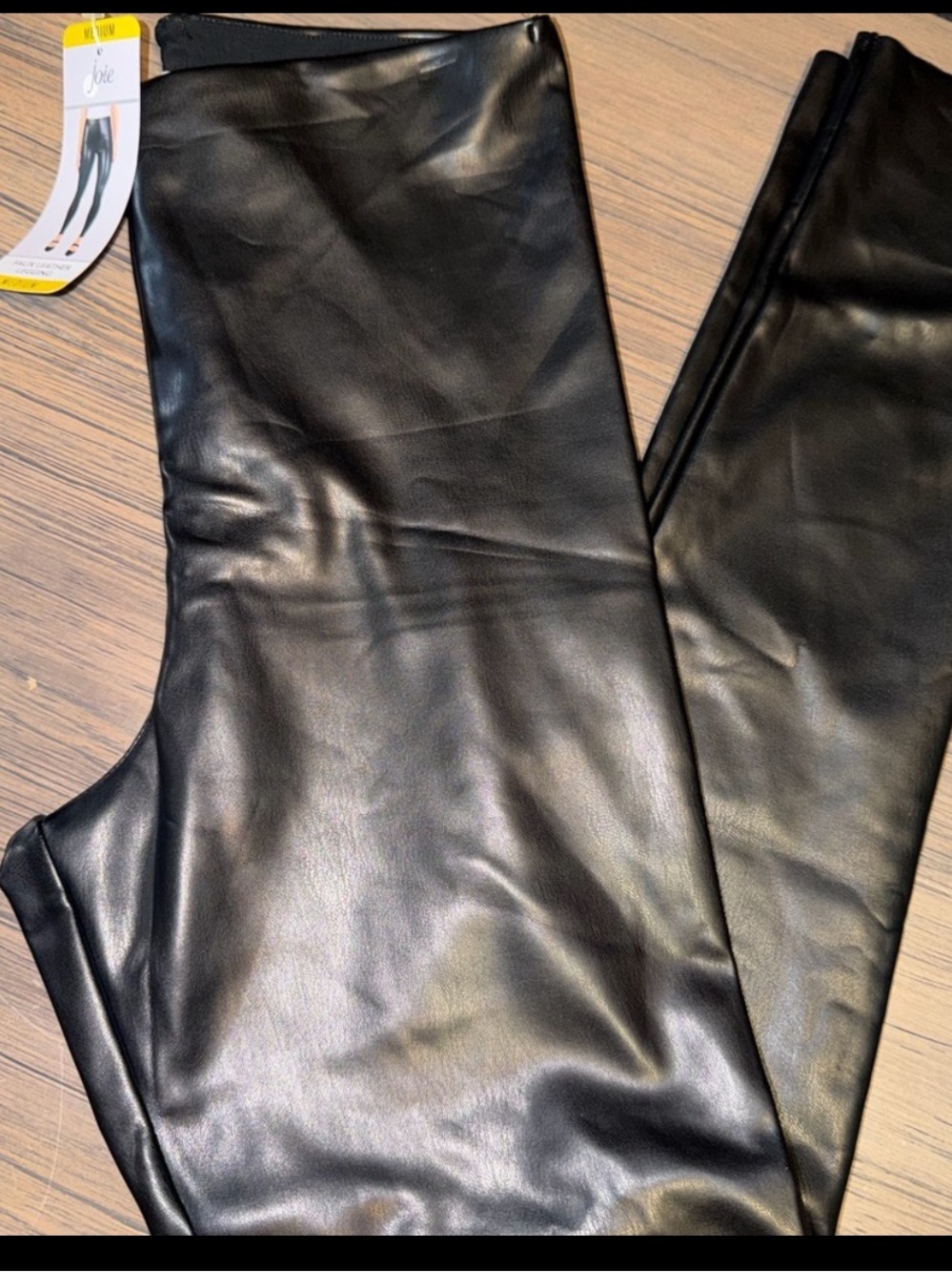 Joie | Black Faux Leather Leggings, size XL